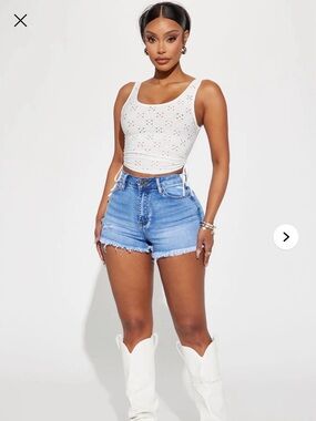 Fashion Nova Denim Shorts Light Wash Distressed Size 9